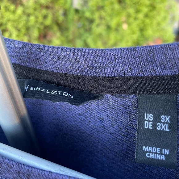 H by Halston long sleeved , scoop neck Top, purple and black, size 3X - Picture 3 of 4